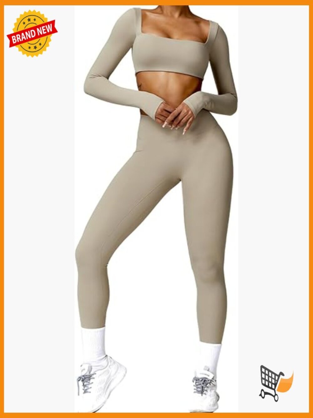 Women's 2 Piece Square Neck Crop Top & Flared Leggings Gym Set